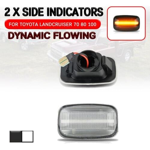 For Toyota Landcruiser 70 80 100 Series 1998-2007 Car LED Dynamic Side Marker Light Flowing Turn Signal Light Lamp