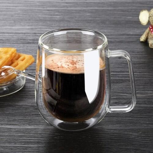 Double Coffee Mugs With Handle Mugs Drinking Insulation Double Wall Glass Tea Cup Creative Gift Drinkware Milk Cup