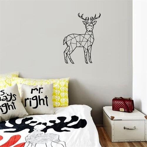Geometry Deer Wall Sticker For Living Room Bedroom Decor Art Decals Mural Vinyl Wall Stickers Animals Home Decoration ov684