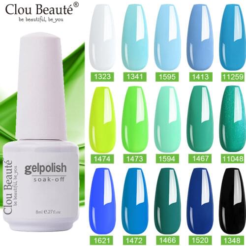 Clou Beaute Lakiery Hybrydowe 8ml Nail Art Gel Nail Polish Vernis Semi Permanent Top Coat Glitter Manicure UV Gel Set Clolors