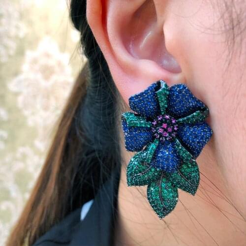 Jimbora Be Original Luxury Lucky Flowers Pendant Earrings Jewelry For Women Bridal Wedding Party Show Girl Daily Accessoriess