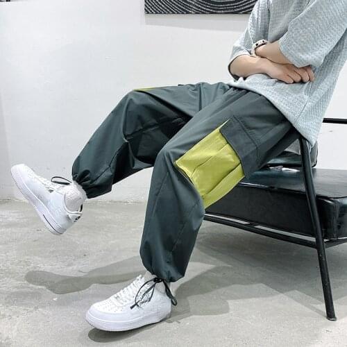 Overalls Mens Leggings Trousers Tide Brand Loose Drawstring Leggings Spring and Summer Boys Ins Casual Long Pants Bf Style