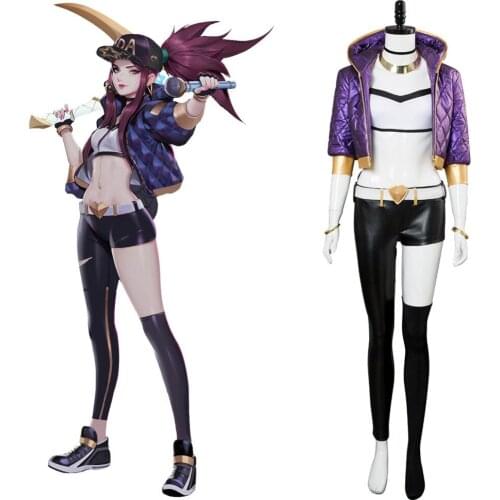 LOL Cosplay The Rogue Assassin K/DA LOL Akali Cosplay Costume Full Suit Halloween Carnival Costumes Tailor Made