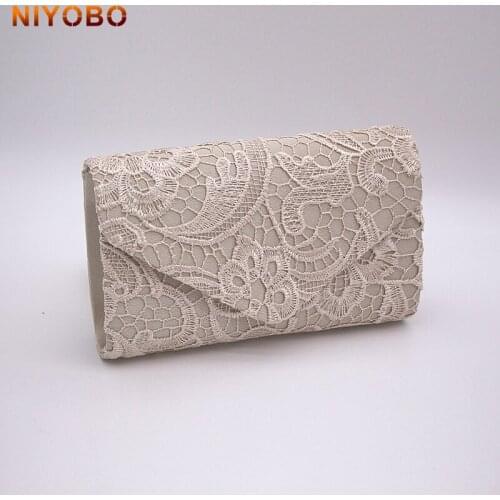 Lace Design Women Lace Dinner Wedding Bridal Party Hand Bag Fashion Clutch Evening Bag Purse Girl Shoulder Bag Evening Wallet