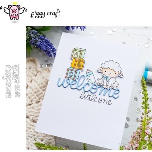 Piggy Craft metal cutting dies cut die mold Welcome letter decoration Scrapbook paper craft knife mould blade punch stencils die