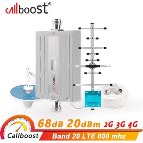 Callboost 800 mhz LTE mobile phone cellular amplifier 4g signal booster band 20 4g network repeater gsm 2g 3g 4g antenna booster