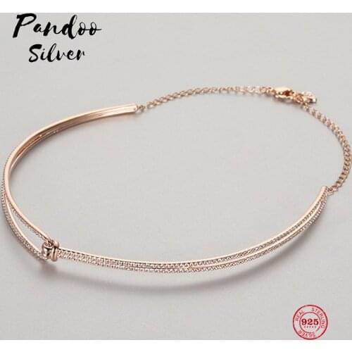 Fashion Charm Pure 925 Silver Original 1:1 Copy, Simple Design Intellectual Clavicle Chain Necklace Female Luxury Jewelry Gifts