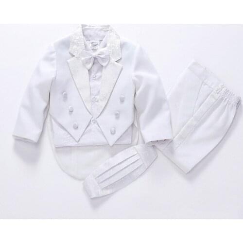 2020 fashion white/black baby boys suit sets kids blazers boy suit for weddings prom formal autumn wedding dress boy clothes