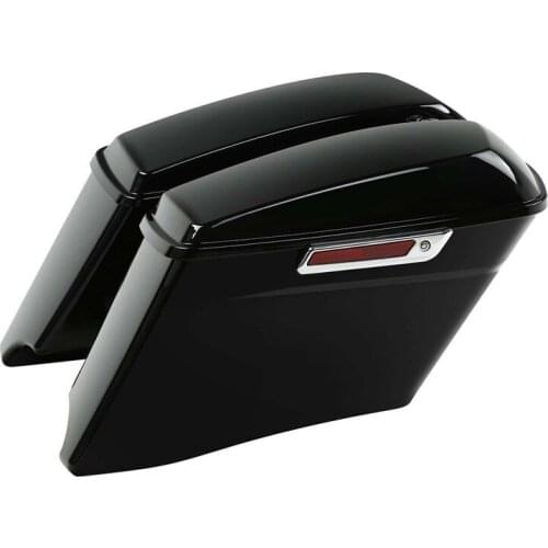 Motorcycle 4" Stretched Hard Saddlebag Bags For Harley CVO Touring Electra Street Glide Road King 2014-2020 19 18 Vivid Black