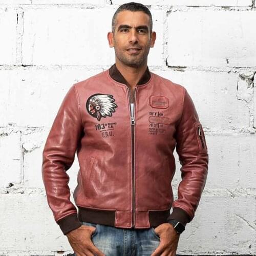 AVIREX FLY Air Force Flight Jacket slim Sheepskin Genuine Leather Jacket Men Casual Baseball Leather Coat Solid Bomber Jacket