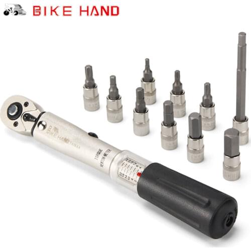 BIKEHAND Bicycle Repair Tools Kit Bike Torque Wrench Allen Key Tool Socket Set Road MTB Bike Tools 1/4'' Torque Fix Set 2-24 NM
