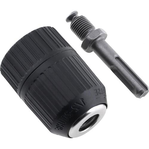 2-13mm Self-locking Keyless Wrench Drill Chuck Impact Hammer Conversion Drill Bit Holder with Square Handle Connecting Rod