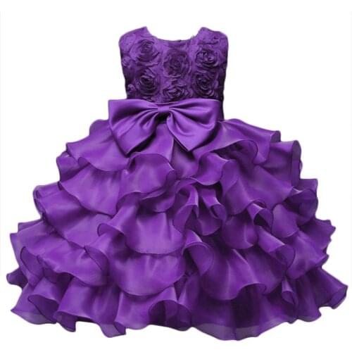 Flower Girl Dress For Wedding Party Girls Summer Tutu Birthday Princess Dresses Childrens Costume Teenager Sleeveless Prom Gown