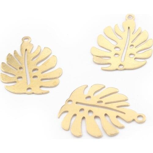 20pcs Charms Open Abstract Leaf Pendant Jewelry Raw Brass Fashion Women Earring Necklace Jewelry Making Findings Material