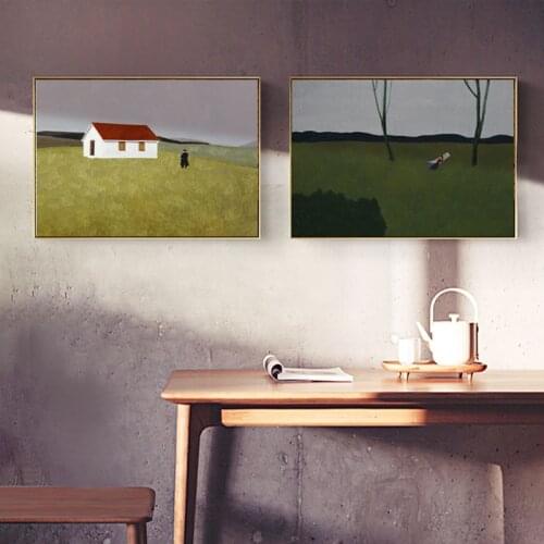 Holiday Pastoral style Landscape Abstract Oil Painting Reproductions on Canvas Posters and Prints Wall Picture for Living Room