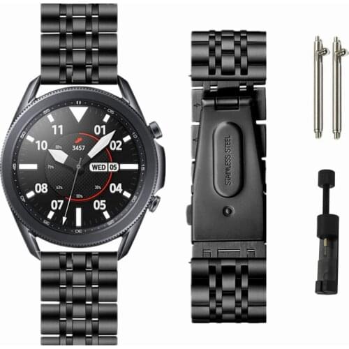 For Samsung Galaxy Watch 3 45mm 41mm Smart Watch Strap 22mm/20mm Stainless Steel Replacement Strap For Samsung Galaxy Watch Band