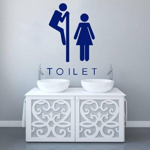 Men And Woman Toilet Sticker Wall Art Vinyl Sticker Decal Waterproof Bathroom Decoration Removable A002720