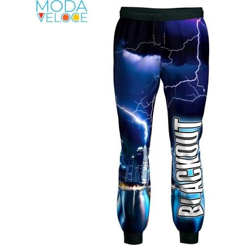 3d print tech Bolt Lightning Storm Power Superhero Energy City NY Blackout unisex jogger pants New Brand Jogging Pants Men