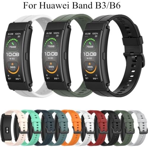 Silicone Watch Strap for Huawei Band B6/B3 Wristband Soft Replacement Sport Bracelet 16mm for Huawei Smart Band B6 Watch Strap