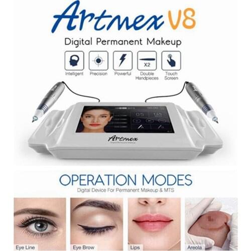 Artmex V8 Tattoo Permanent Makeup Pen Machine Eyebrow Make Up&Lip Rotary MTS PMU System Strong Motor Pen Gun