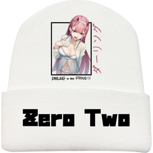 Unisex Anime DARLING in the FRANXX HIRO 02 ICHIGO Hip Hop Keep Warm Knitted Masked Hat Brimless Pullover Cap Headgear Helmet