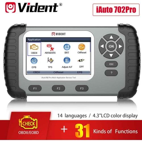 VIDENT iAuto 702 Pro Multi-applicaton Service Tool Support ABS/SRS/EPB/DPF Update to 19 Maintenances 3 Years Free Update Online