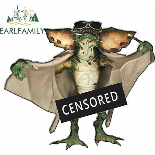 EARLFAMILY 13cm x 11.4cm for Gremlins Censored Vinyl Car Stickers Motorcycle Helmet Personality JDM Assessoires Decal for VAN