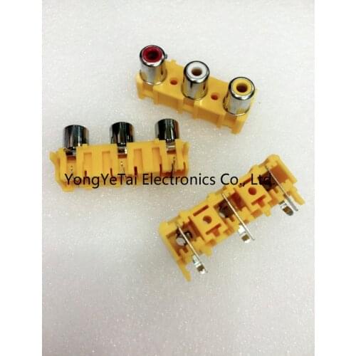 YYT 10PCS RCA female socket 3 RCA AV Cinch audio jack 3 hole socket AV3-8.4-15