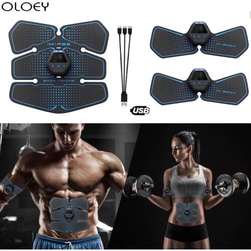 USB Charging Electro Muscle Stimulation Abdominal Stimulator Electroestimulador Trainer Body Slimming Fitness Massage Gym EMS