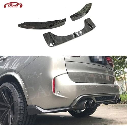 For BMW X5M F85 X6M F86 Rear Bumper Lip Diffuser Splitters Flaps HM Style Carbon fiber FRP Bumper Protector 2015-2018