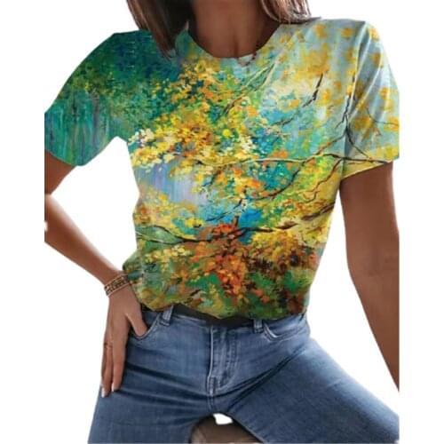 2021 New Summer T Shirt 5XL Oversized Ladies Tops Casual Short Sleeve O-Neck Loose Plus Size T Shirts Women 3D Print Tee Clothes