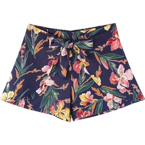 Neatie kiddie Fashion Casual Summer Hot Shorts Floral Print Zipper Fly Beach Style Streetwear Short Feminino