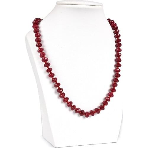 Warm Red hot bead 5*8 mm ruby necklace,take everyone vitality. To love with fire