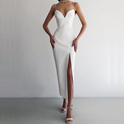 Free Shipping Wholesale 2021 Womens Dress Spaghetti Strap V-Neck Sexy Club Celebrity Cocktail Party Bandage Long Dress