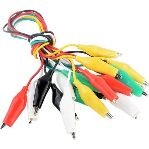 10pcs Wire Test Leads Crocodile Cable Double-ended Alligator Clips Electrical DIY Jumper Jumper Crocodile Roach Alligator Clips