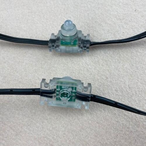 100nodes DC12V WS2811 LED technicolor pixel;IP68;with epoxy resin filled;transparent PC material and all black wire