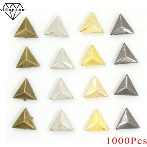 1000Pcs Three Claws Rivets 4 Color Metal Spikes Punk Rock Rivets For Leather High Quality Nailheads Rivets Thorns On Clothes