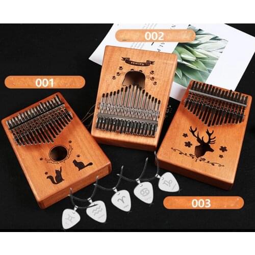 17 Keys Kalimba Thumb Piano solid Mahogany body finger music instrument birthday gift xmas gift with free zodiac necklace