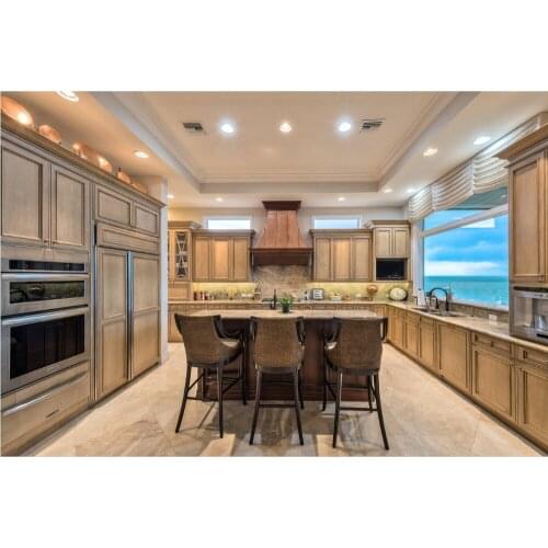 2017 solid wood kitchen cabinets customized made traditional wooden kitchen furnitures S1606117