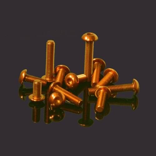 4Pcs M3X5mm-16mm length Aluminum Allen Socket Pan head Orange Color screws Hex Round screw Machine bolts