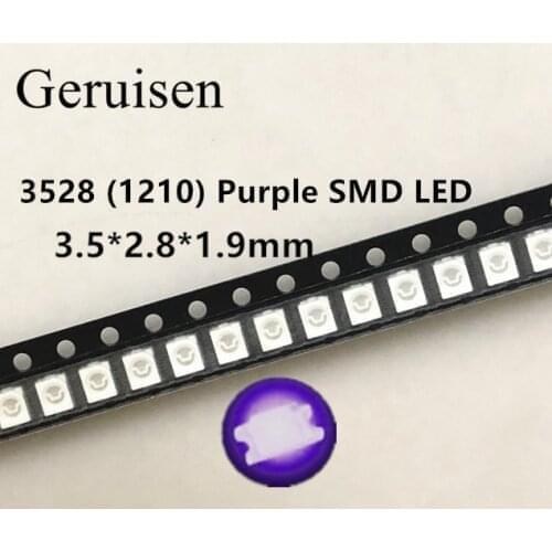 4000PCS SMD led diode 3528/1210 purple/uv smd/smt plcc-2 high quality ultra bright light-emitting diodes