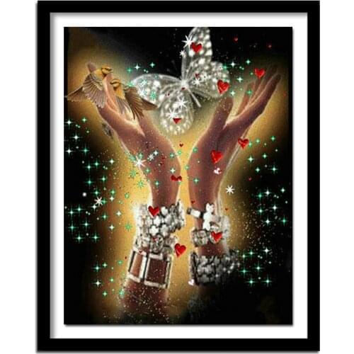 5D,DIY Diamond Embroidery,Diamond Painting,Cross Stitch,Full,round,3D,Diamond,,Drill,Needlework,Hand butterfly A001