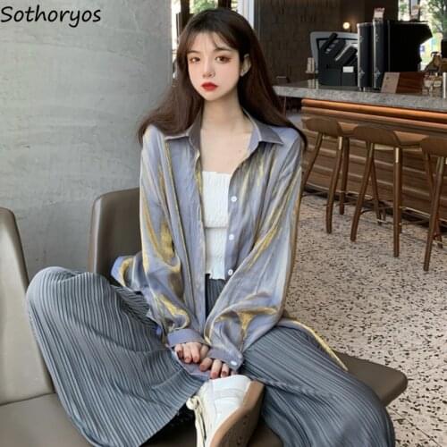 Women Blouses Loose Sun-proof Students Leisure Street Wear Office Lady Solid Korean Style Fashion Ladies Tops New Trendy Elegant