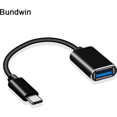 Bundwin USB 3.1 Type C Male To USB 2.0 Female OTG Data Cord Adapter for MacBook Pro Samsung S9 USB-C Type-C OTG Adapter Cable