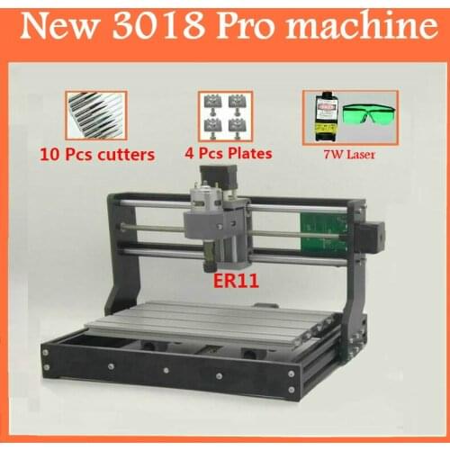 CNC3018 withER11,diy mini cnc engraving machine,laser engraving,Pcb PVC wood router,cnc 3018 pro,Can work offline