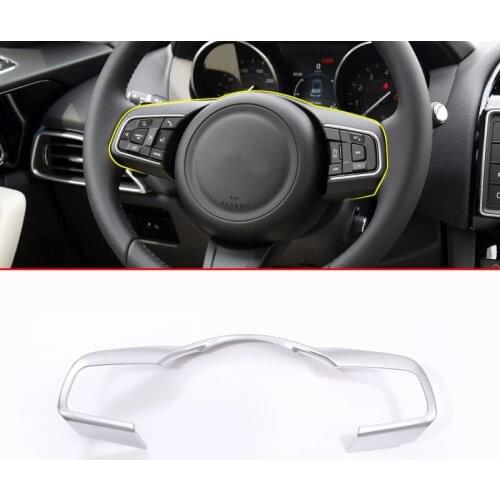 ABS Matt Chrome Car Steering Wheel Decorative Frame Trim Accessories For Jaguar XE XF F-Pace 2016 2017 2018