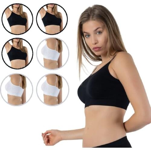 FORMeasy 6 Pack 3 Black 3 White Seamless Bra