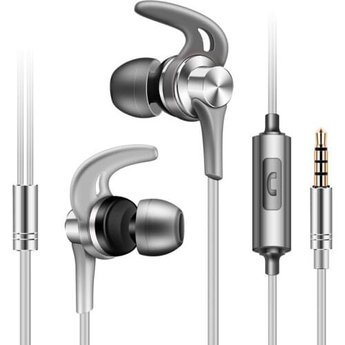 J02 Metal In-ear 3.5mm Wired Headphone Horn HiFi Music Heavy Bass Stereo Sound Headset Sports Running Earphones For Video Game