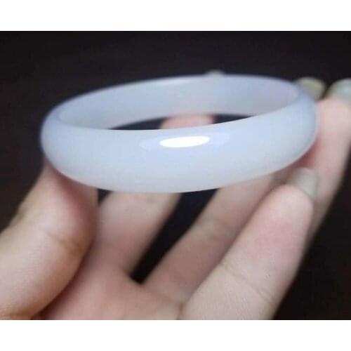 J42#Qinghai material and Tianyu ice white jade bracelet