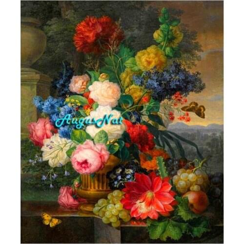 Flowerdiamond painting cross stitch scenery wall art decor diamond dot picture rhinestone pasted stickers floral needle artwork